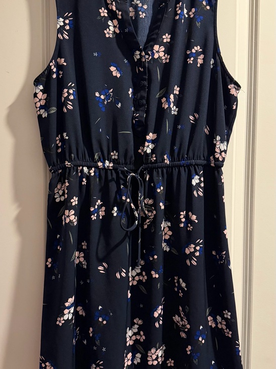 41 Hawthorn Dresses & Skirts - 41 Hawthorn Navy Floral Drawstring Sleeveless Dress - Pink & Blue Flowers